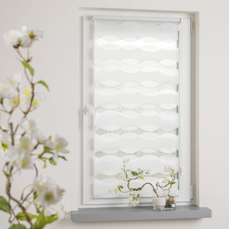 Semi Sheer Roll-Up Blind, 120cm W x 150cm L, White