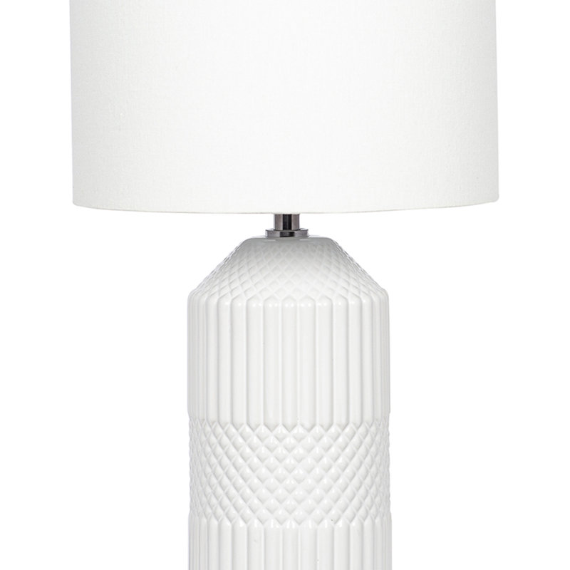 Izayah Ceramic Table Lamp, 60 W, White
