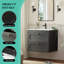 46mm Single Bathroom Vanity with Drop In Ceramic Basin-372161973