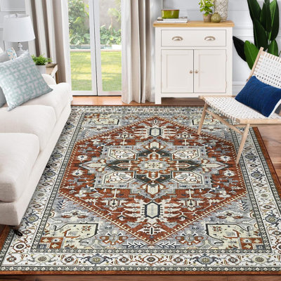 Tapis lavable à imprimé rétro
