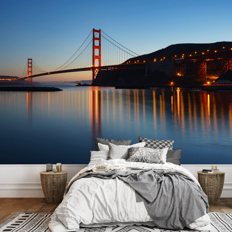 Grand papier peint amovible Golden Gate Bridge at Twilight San Francisco USA, L 66 po x l 96 po