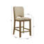 Ensemble de salle à manger 5 pièces avec table haute extensible de 45 cm, plateau rectangulaire style planches, chaises rembourrées et capitonnées, mobilier de salon en bois-1389856155