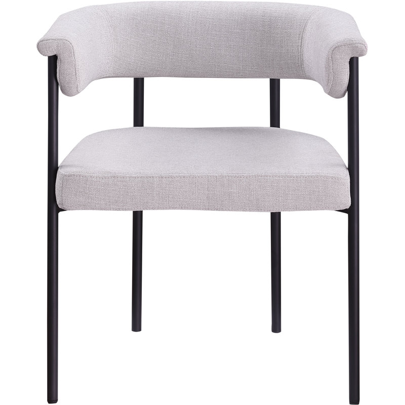 Chaise de salle à manger Malin, Tissu gris texturé en lin