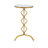 Middlet Metal Quatrefoil Design Side End Copper Gold Accent Table with Mirrored Glass Top
