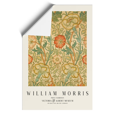 Pink and Rose Print by William Morris - Frameless Print