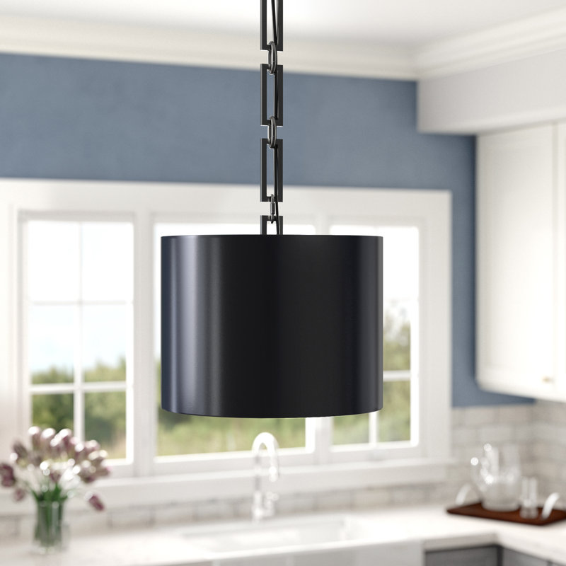 Amea 1 -Light Drum Pendant, Matte Black