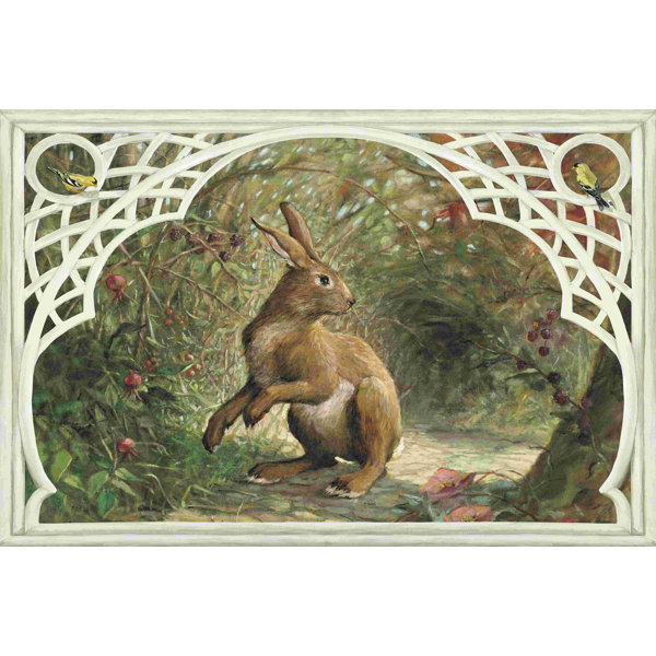 Rosalind Wheeler Missy Rabbit On Canvas by Dot Bunn Print | Wayfair
