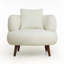 Fauteuil baquet de luxe en chenille avec coussin et repose-pieds