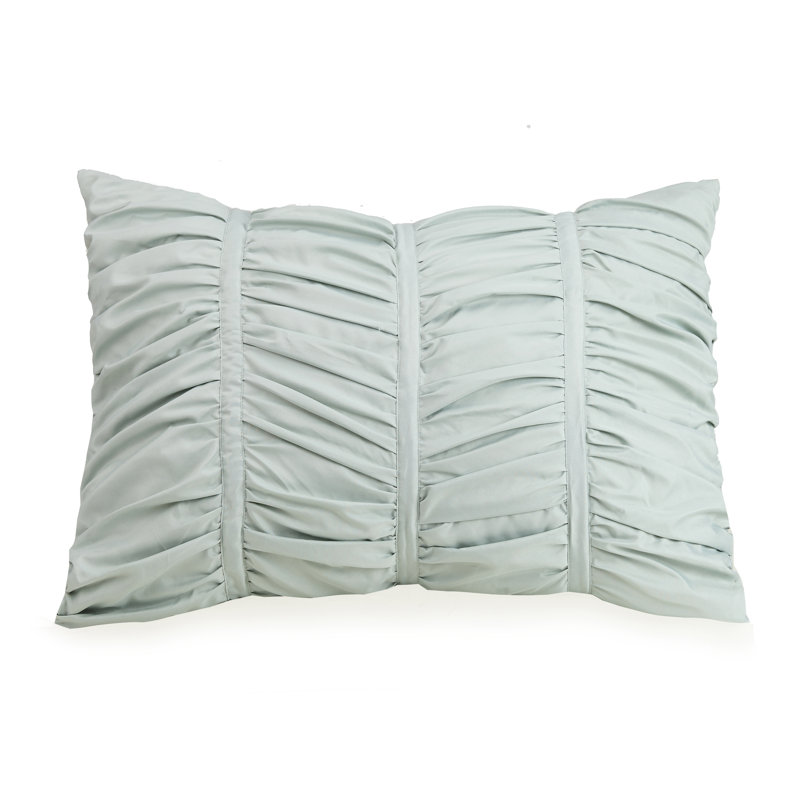 Emily Ruched Solid Textured Comforter Set, Twin/Twin XL Comforter + 1 Sham, White