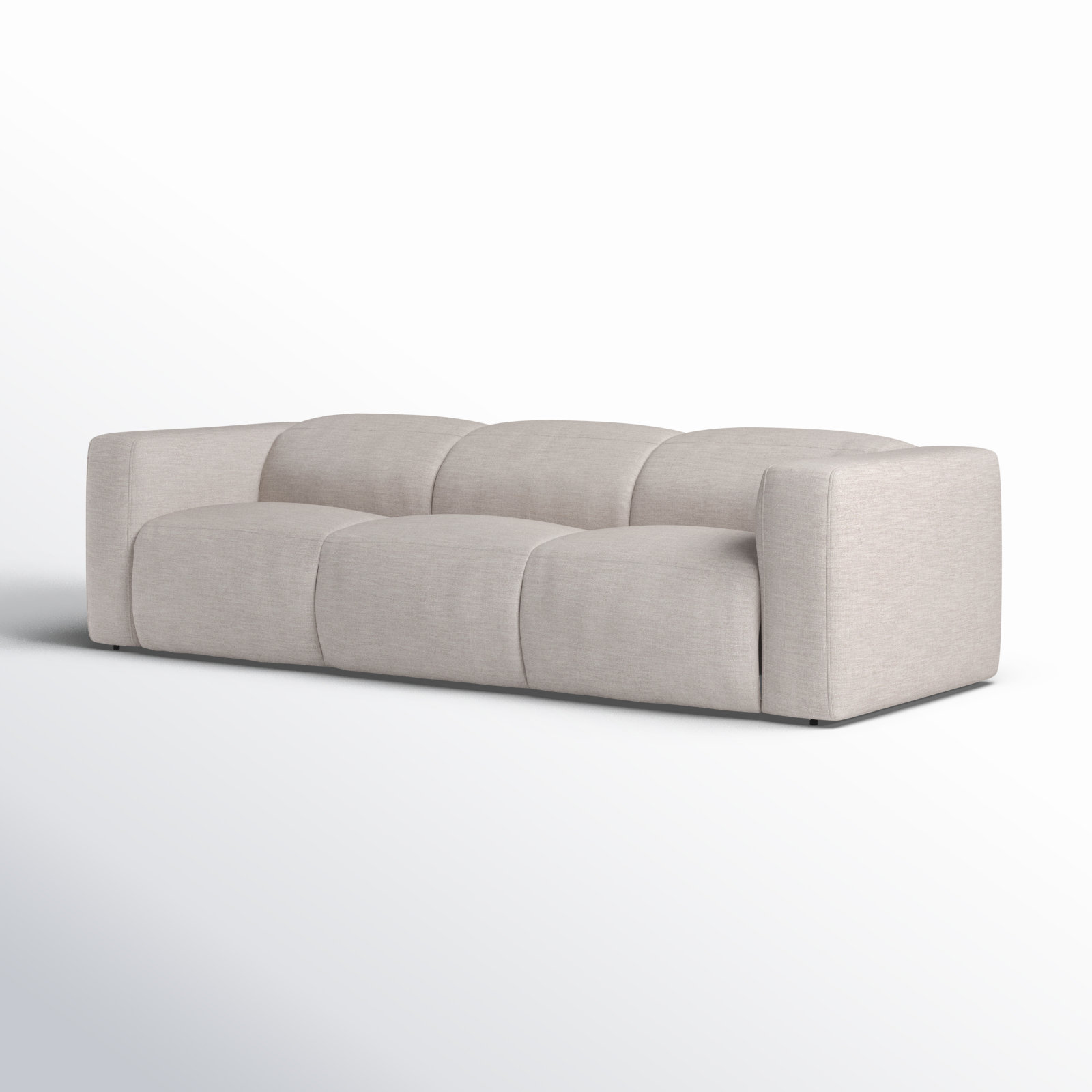 Amed 124" Genuine Leather Power Reclining Sofa, Gray Polyester Blend