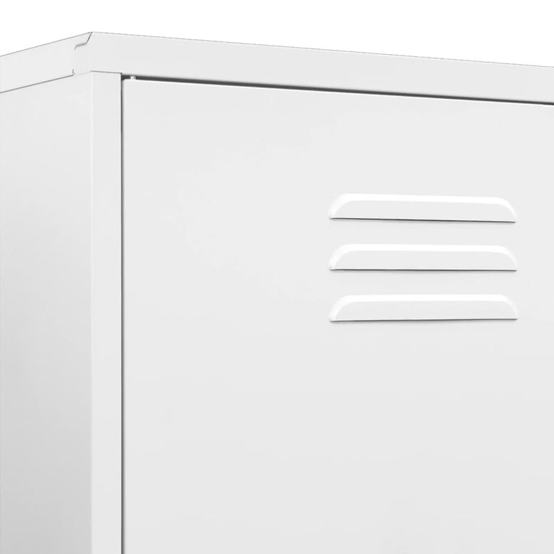 Branwell 2 Door Steel Wardrobe, White