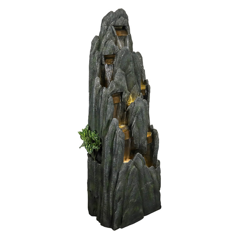 Fontaine d'extérieur 51 "H - Cascade de cascade de rocaille pour jardin