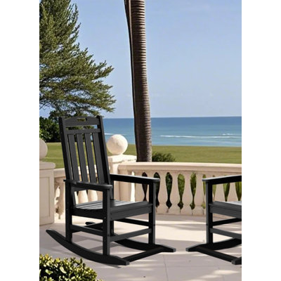 Ensemble de 2 chaises berçantes d'extérieur Hdpe