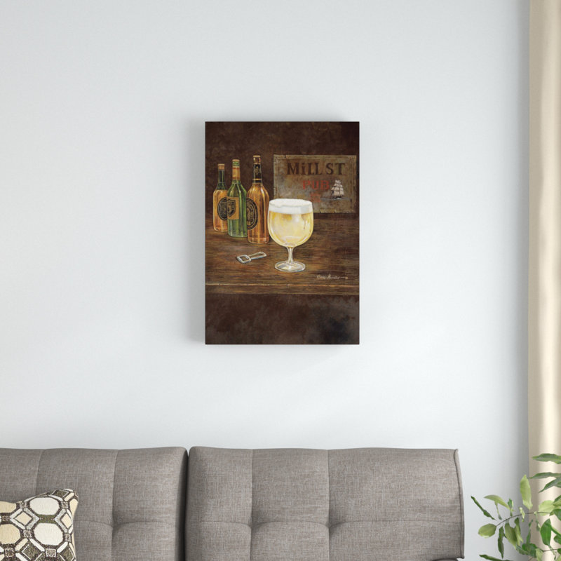 «Mill Street pub», reproduction d'impression sur toile, H 26 po x l 18 po x P 1,5 po, Toile avec cadre noir, Pas de tapis
