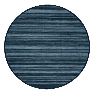 Machine Washable Horizontal Stripes Grey Area Rug