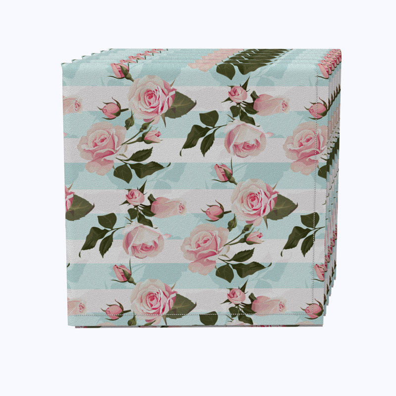 Cotton Twill Floral Square Napkin