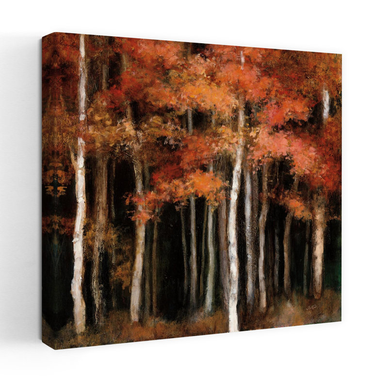 Œuvres contemporaines d'oasis avec art noir d'automne, H 18 po x l 18 po