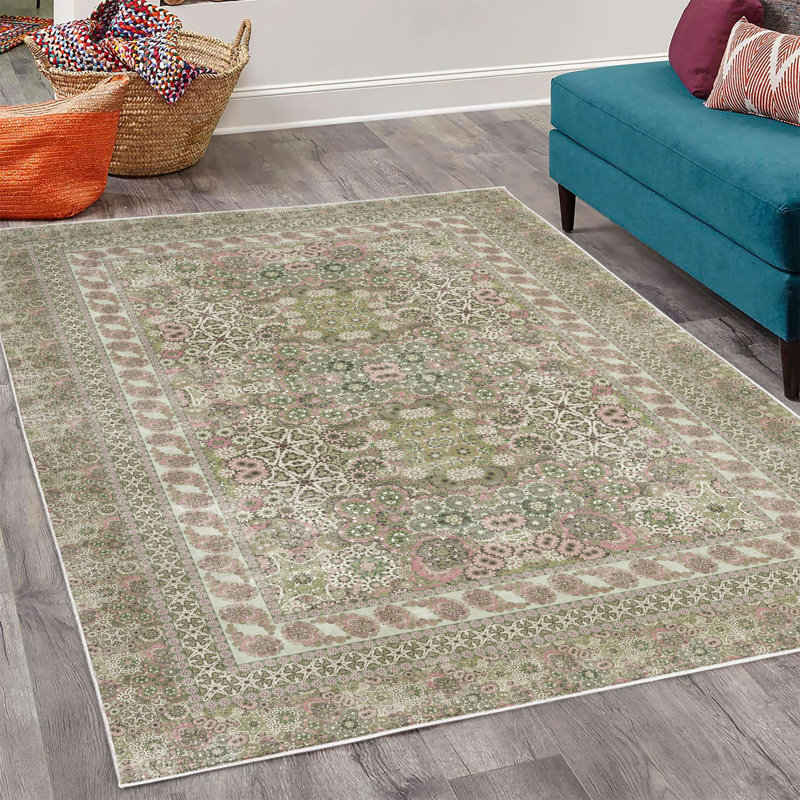 Tapis décoratif bohémien, Rectangle 4 pi x 5 pi 5 po