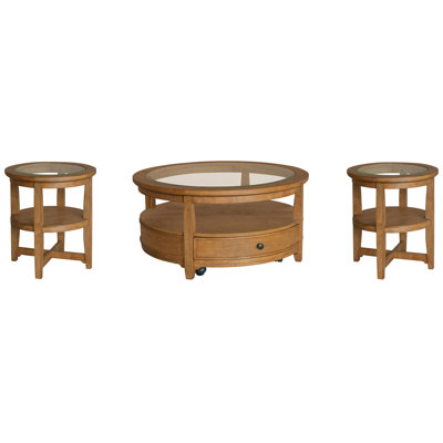 Goggins Round Cocktail Table With 2 End Table