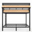 Lit superposé en métal avec tablettes de rangement, panneau perforé, ports USB et lumières DEL pour une économie d'espace et de vie moderne-2010617659-2010617658