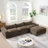 Ishmam Fully Compression Modular Boneless Sectional Sofa with Movable Ottoman-114114606