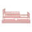 Space-saving Twin Wood Platform Bed With Guardrails And Storage, Pink - Modern Design For Cozy Bedrooms