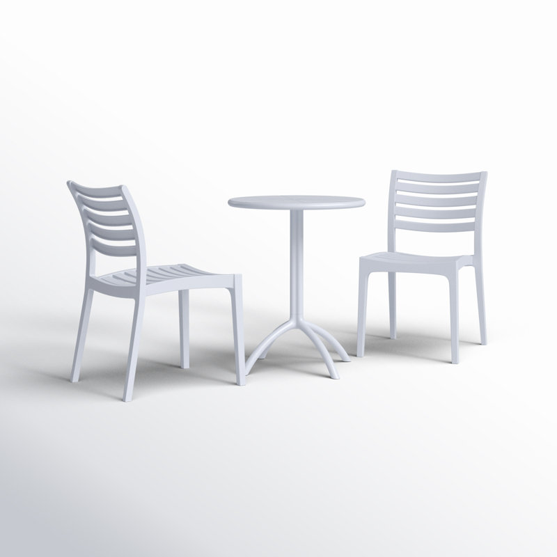 Jacinta 2 - Person 23.6" Bistro Set, Silver Gray