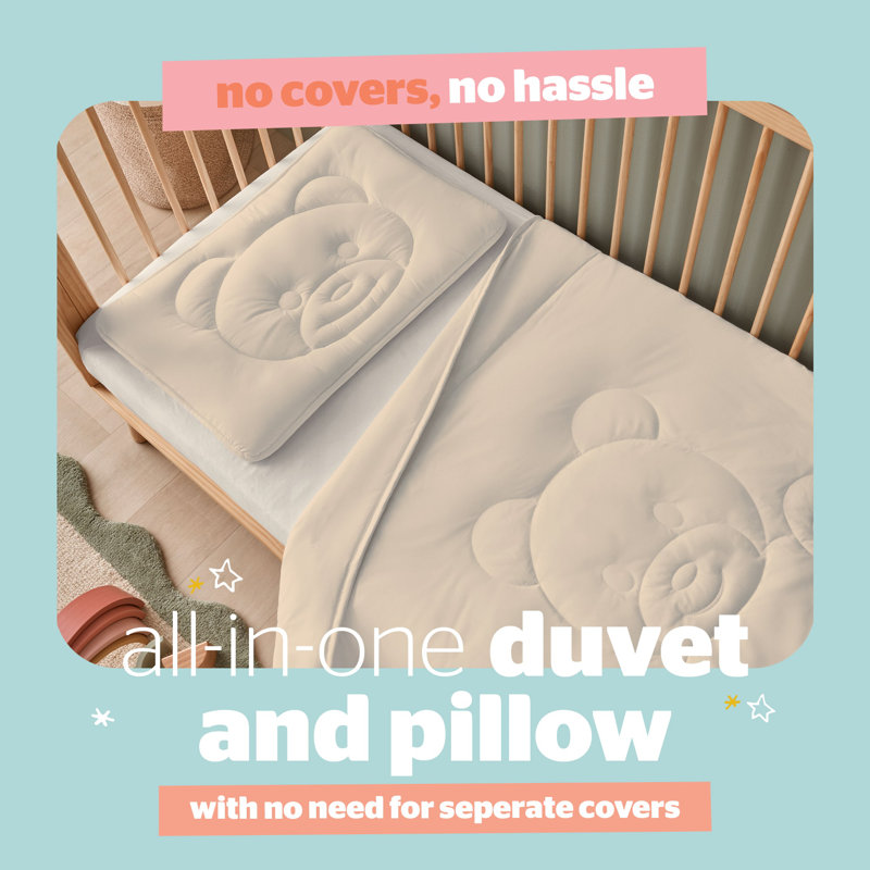 Silentnight Safe Nights Coverless Cot Bed Duvet and Pillow Set 4 Tog