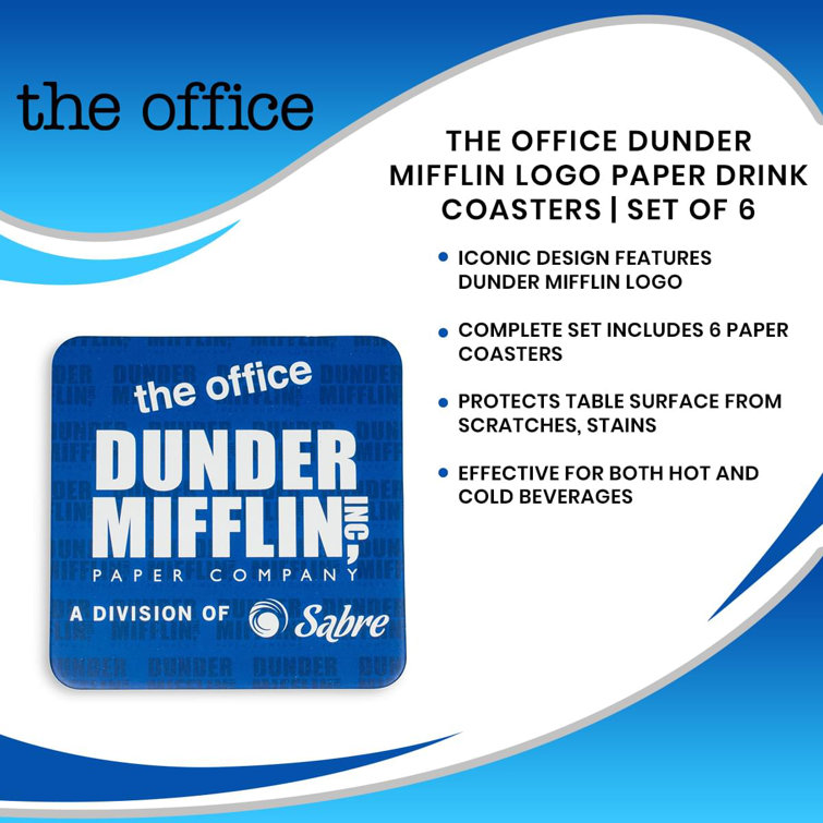 Silver Buffalo The Office Dunder Mifflin Logo Paper Drink Coasters
