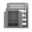 Lit mezzanine double avec tablettes et DEL-633074854