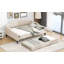 Lit plateforme simple TG avec tête de rangement à DEL, station de charge, lit gigogne simple et 2 tiroirs, gris-1910508008