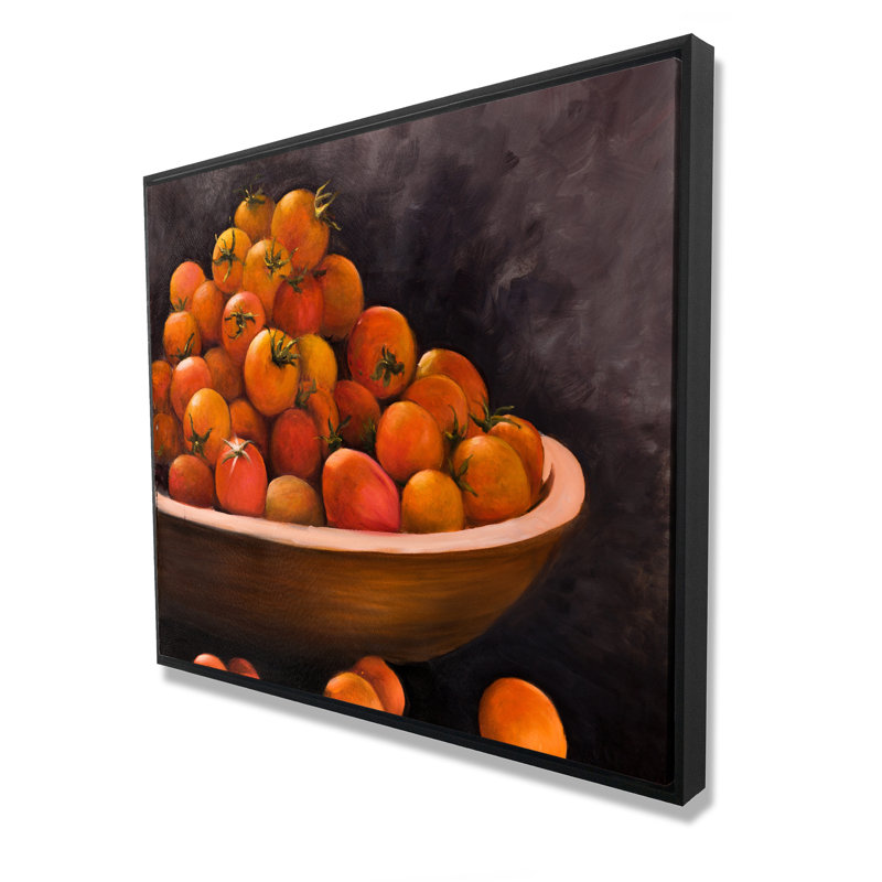 Bowl of Cherry Tomatoes - Framed Canvas for Home Decor