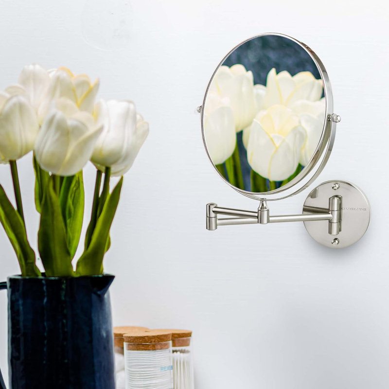 Miroir de maquillage et de rasage, Nickel brossé, 10