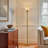 Tamara Day for Stylecraft Verity Torchiere Floor Lamp - Polished Brass - Formica Brass & Capiz Shade