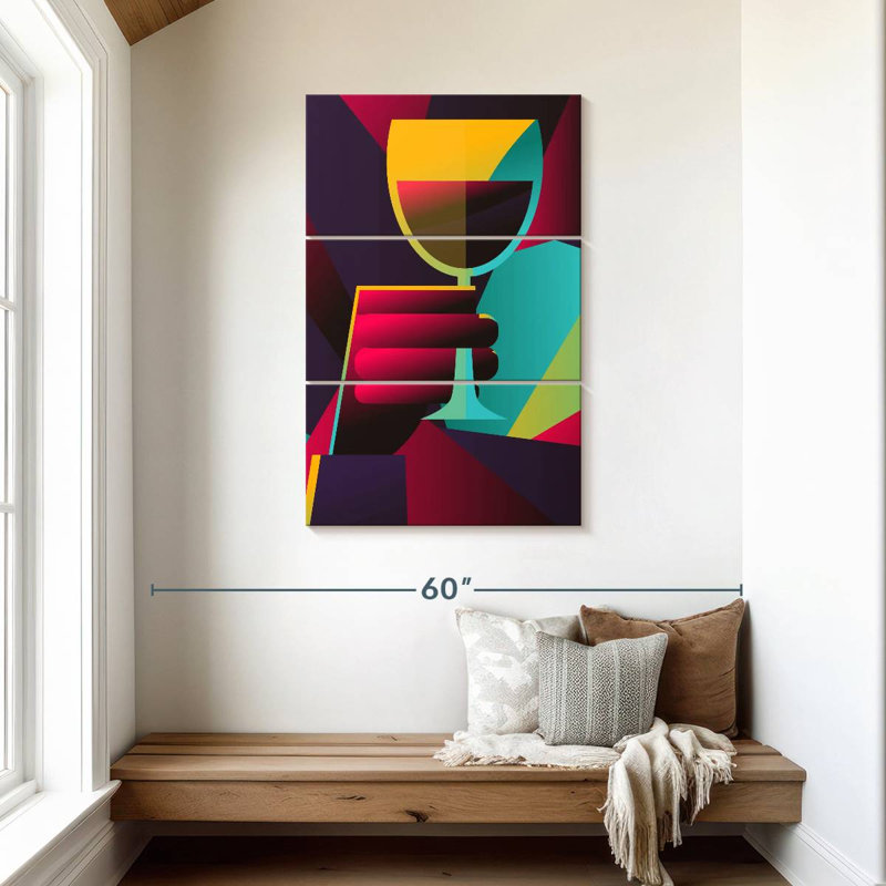 Yarlin Geometric Wine, 45" H x 28" W