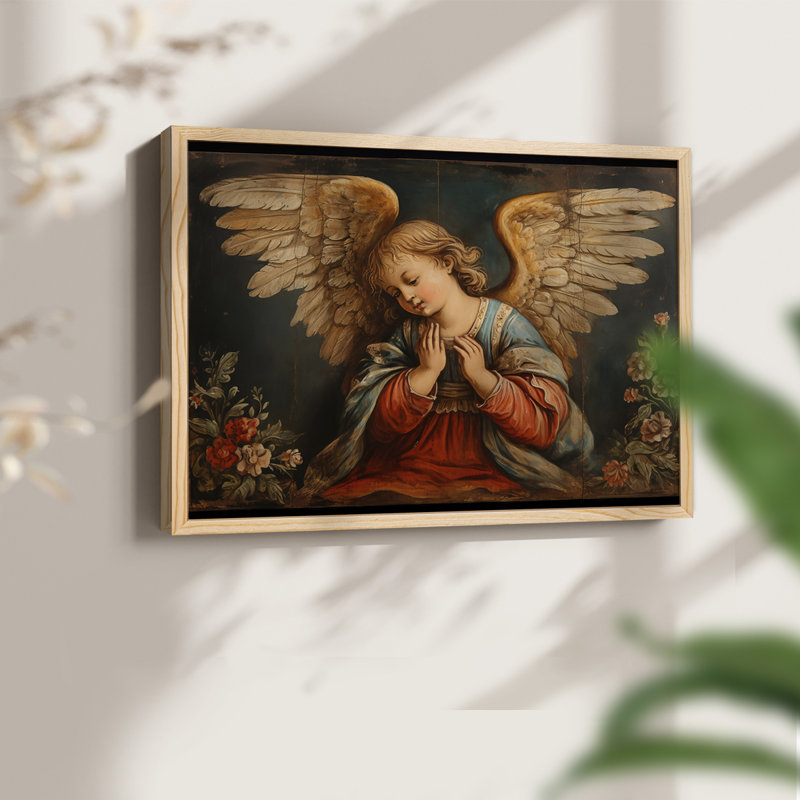 Angels From Above-XLI -Framed Print - Restickable, 8" H x 10" W, Natural Framed