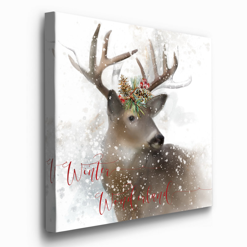 «Winter Wonderland Deer», reproduction sur toile tendue, H 10 po x l 10 po x P 1,5 po