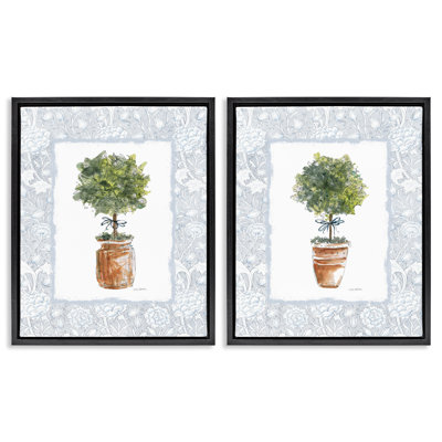 Potted Topiary Plants 2pc Floating Frame Set, design by Carol Robinson