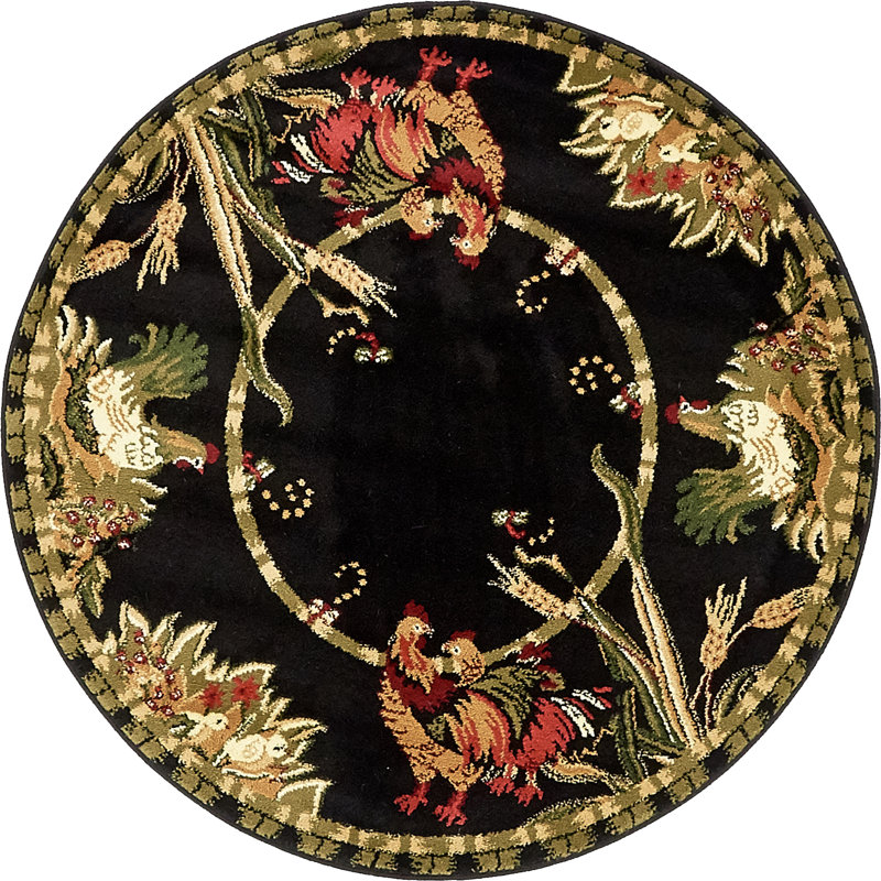 Floral Area Rug, Round 122cm