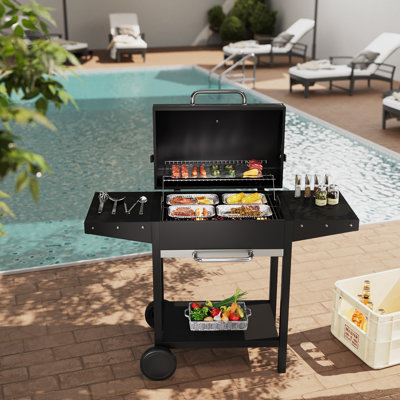 Dakota Fields Charone 119cm W Portable Charcoal Grill