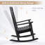 Chaise berçante en PEHD noire, chaise berçante d'extérieur robuste à haut dossier pour un confort ultime