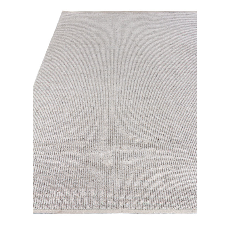 Hesse Hand-Loomed Polyester/Cotton Light Silver Area Rug, Rectangle 6' x 9'