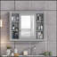 Armoire de rangement murale moderne pour salle de bain 35 po x 28 po, armoire à pharmacie, armoire murale moderne avec miroir, armoire à miroir avec 6 tablettes ouvertes (meuble-lavabo non inclus)-922956863