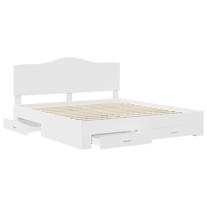 Bed Frame, Super King (6'), White
