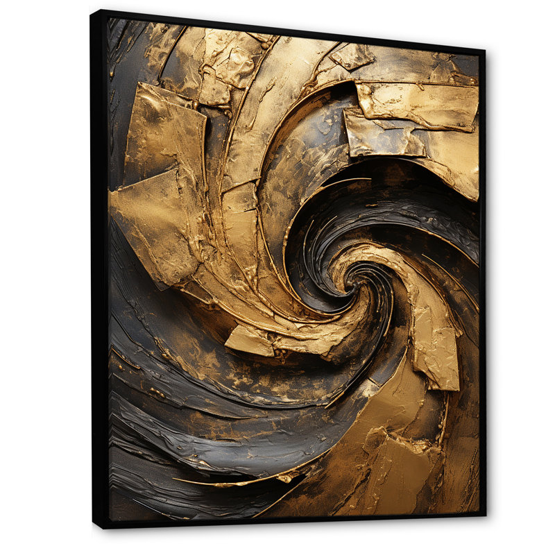 «Mansfield - Abstract Spirals», impression sur toile, H 20 po x l 12 po x P 1 po, Toile avec cadre flottant noir