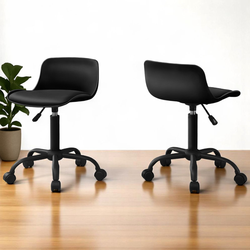 Anjou Adjustable Height Polyester Office Chair, Black 25.29'' H X 18.2'' W X 18.2'' D