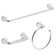 Elm 3 Piece Bath Hardware Set with Toilet Paper Holder, 18 in. Towel Bar, and Towel Ring