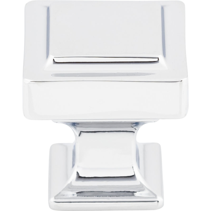 Ascendra Square Knob, Polished Chrome, 1 1/8" Length