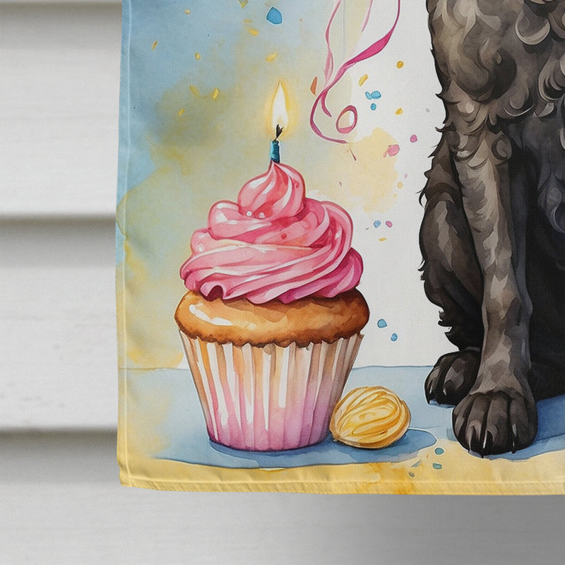 Drapeau «Happy Birthday House», Retriever à poil frisé