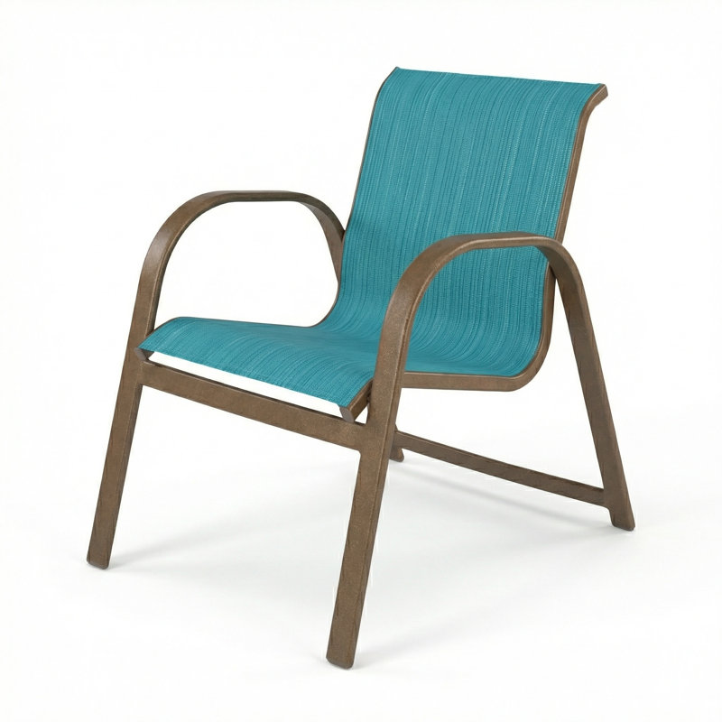 Chaise avec accoudoirs, Dupioni Lagoon Sling / Greco